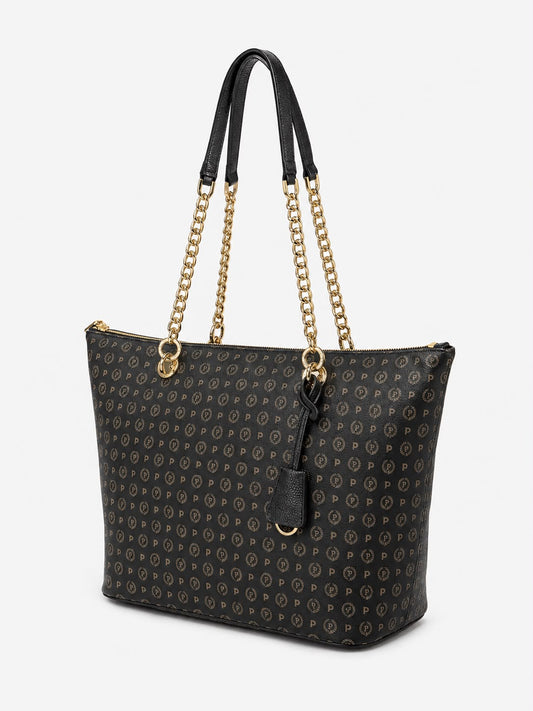 Pollini Linea Heritage Shopping Bag Heritage Logo Classic Nero/Nero