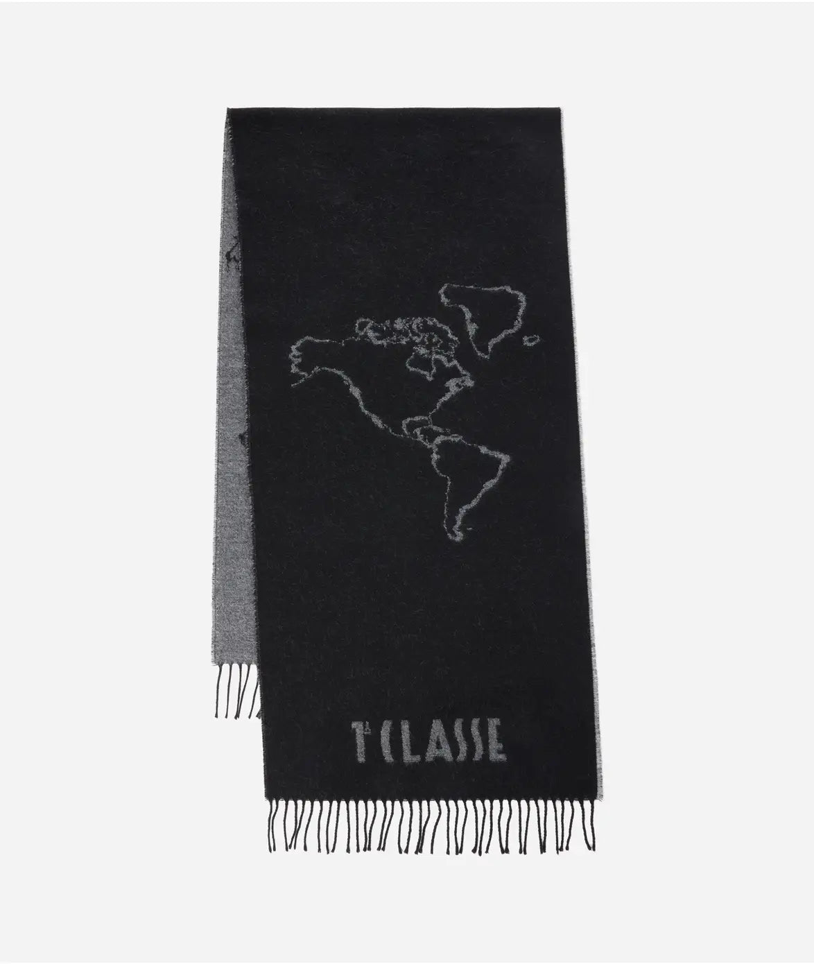 Sciarpa Geo Filetto in misto lana e cotone 40x170 Caviale Alviero Martini