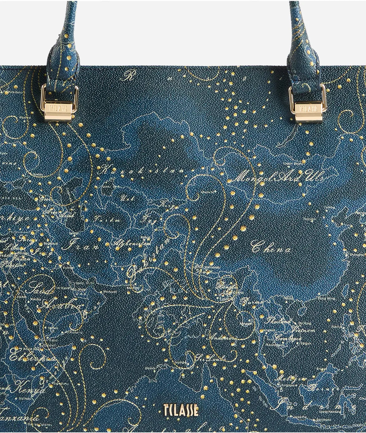 Festive Geo borsa shopping Blu Profondo Alviero Martini