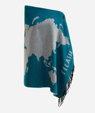 Carica l'immagine nel visualizzatore di Gallery, Sciarpone Geo Pieno con bottoni 75 x 180 Petrolio