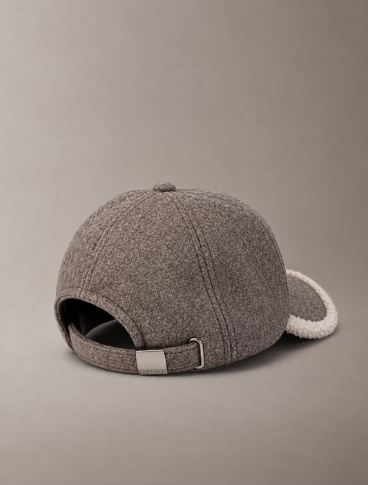 Cappellino in feltro con logo teddy Calvin Klein demitasse heather