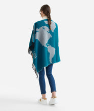 Carica l'immagine nel visualizzatore di Gallery, Sciarpone Geo Pieno con bottoni 75 x 180 Petrolio