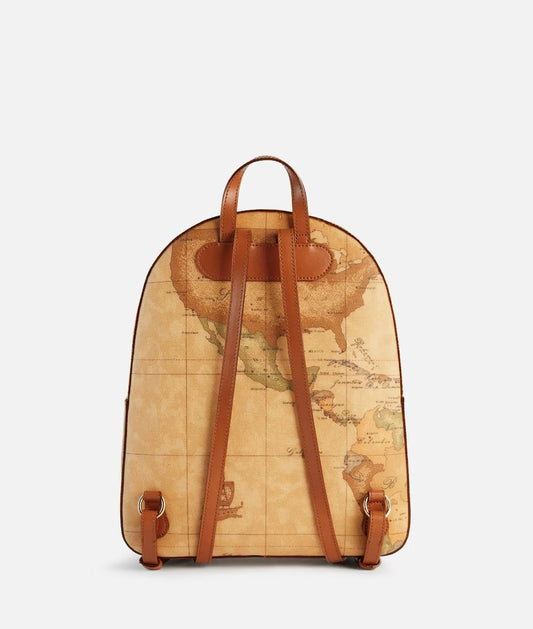 Art.C E046 6000 Zaino tre tasche in tessuto stampa Geo Classic Naturale