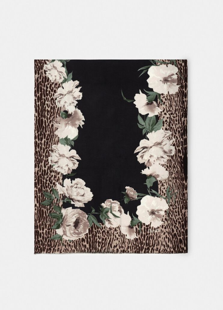 Stola animalier floreale