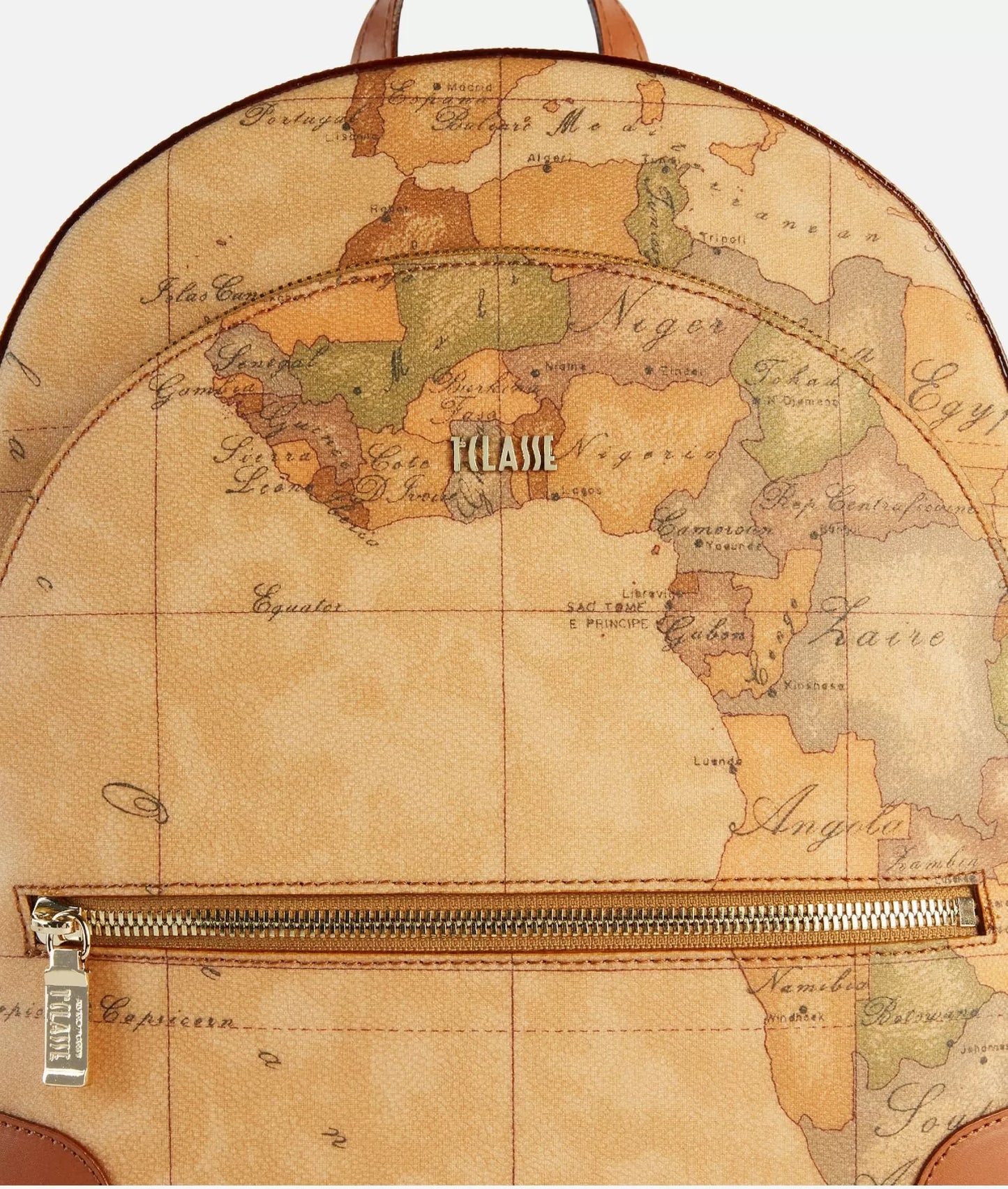 Art.C E046 6000 Zaino tre tasche in tessuto stampa Geo Classic Naturale
