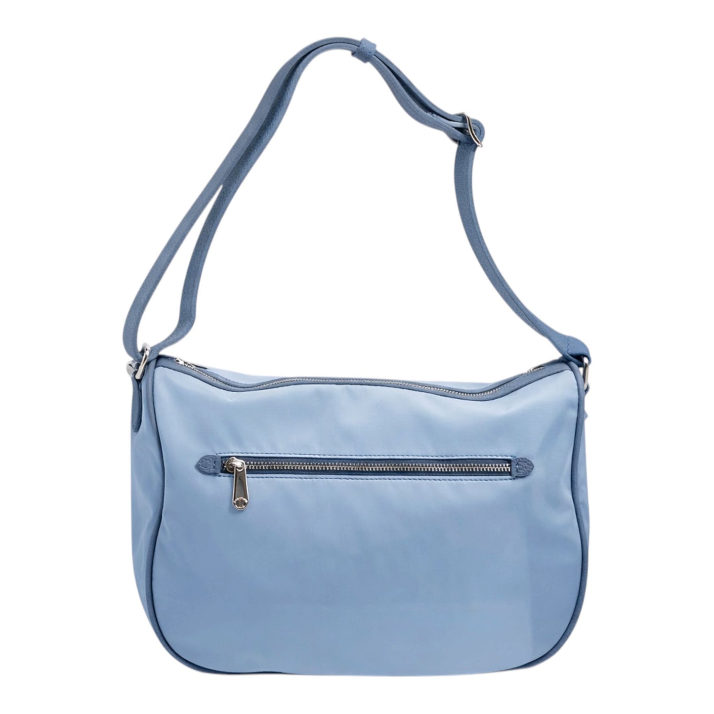 Borsa a Tracolla Grande 'Vela' in Nylon Azzurro - Pelletteria Veneta