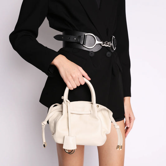 ToscaBlu Borsa a mano mini Sidney in pelle colore avorio