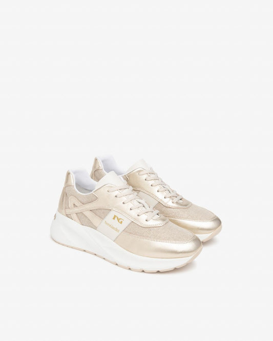 E615183D_418 Sneakers Donna in Pelle e Tessuto NeroGiardini