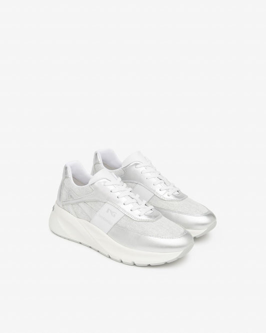 E615183D_700 Sneakers Donna in Pelle e Tessuto NeroGiardini