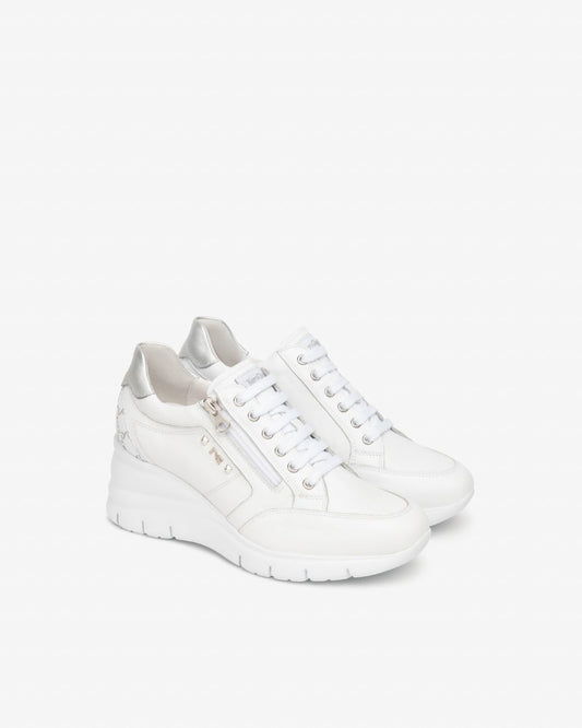 E615221D_707 Sneakers Donna in Pelle e Materiale Tecnico NeroGiardini