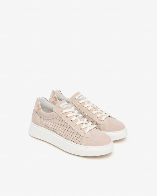E615273D_677 Sneakers Donna in Suede e Materiale Tecnico NeroGiardini