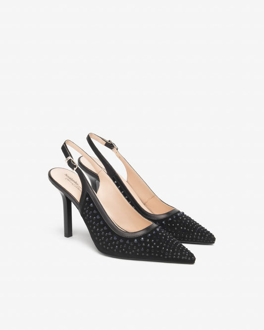 E615431DE_100 Sling-Back Donna in Pelle NeroGiardini