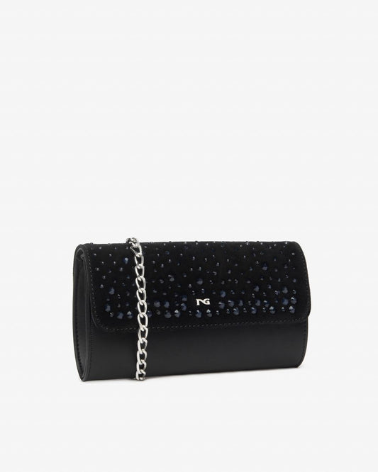 E644122DE_100 Pochette da Donna in Pelle NeroGiardini