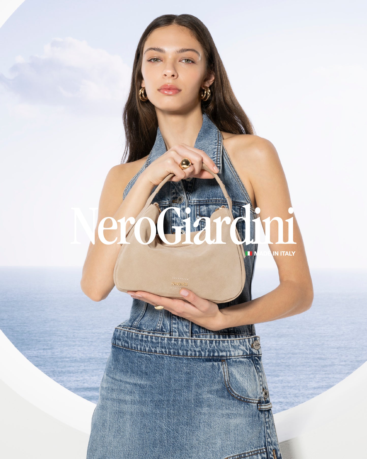 E644146D_421 Borsa Hobo da Donna in Camoscio NeroGiardini