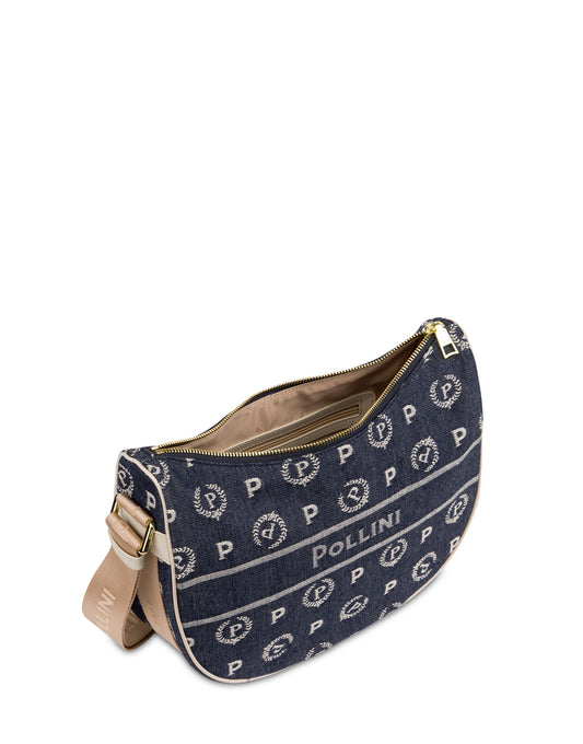 Pollini Hobo Bag Heritage Marina In Denim Blu/avorio