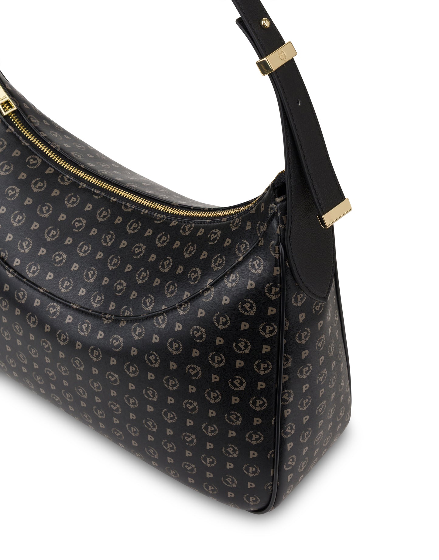 Pollini Linea Heritage Hobo Bag Heritage In Soft Relief Nero/nero