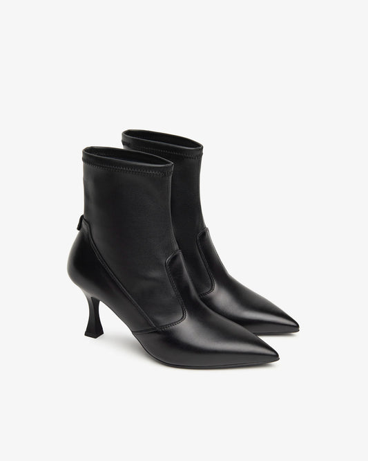 NeroGiardini Collezione premium Stivaletti da donna in pelle e tessuto tecnico I410830DE-100