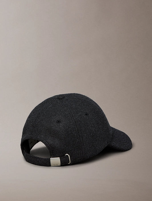 Cappellino in feltro con logo ricamato Calvin Klein black heather