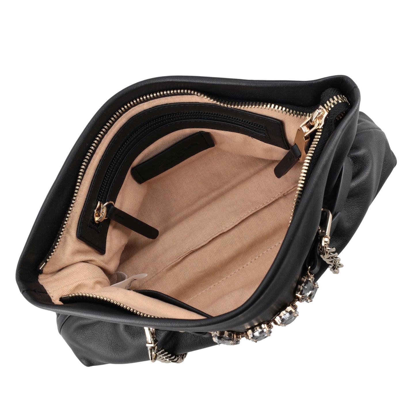 ToscaBlu Pochette gioiello Capri in pelle colore nero