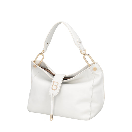 ToscaBlu Borsa a spalla in pelle morbida Morgana colore bianco