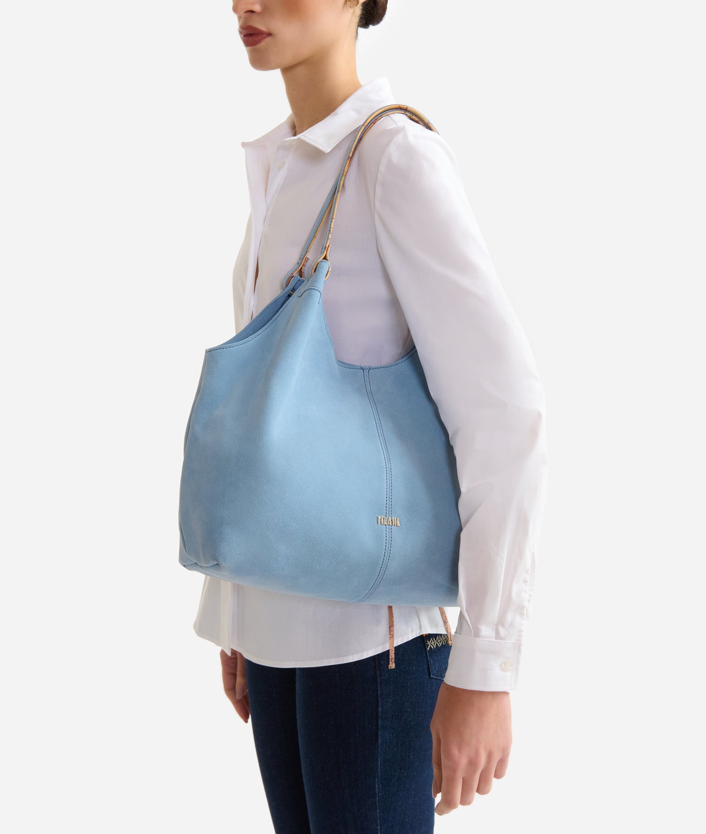 Tribal Leather borsa sottospalla Azzurro Cielo Alviero Martini