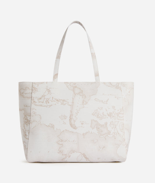 White Geo Mix borsa shopping Bianca Alviero Martini