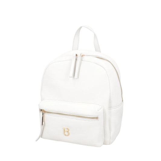 ToscaBlu Zaino Roma in pelle con tasca colore bianco