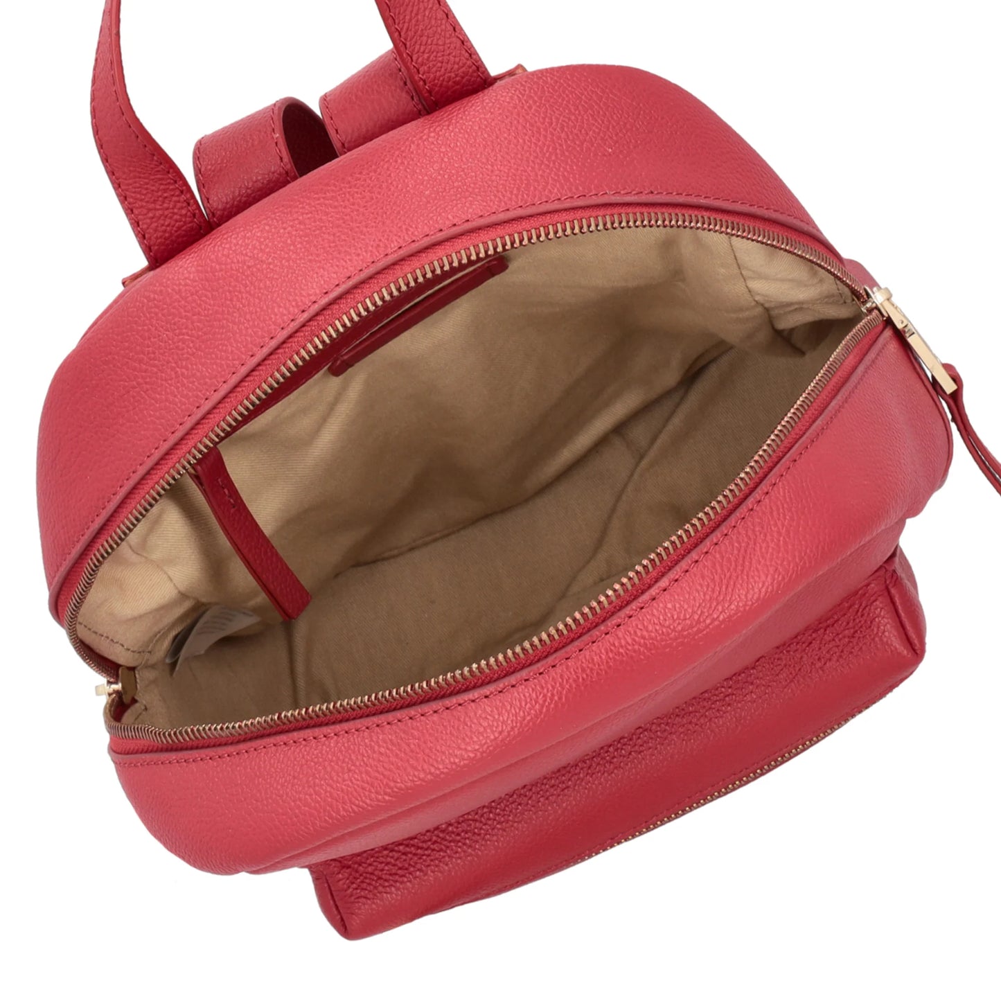 ToscaBlu Zaino Roma in pelle con tasca colore rosso