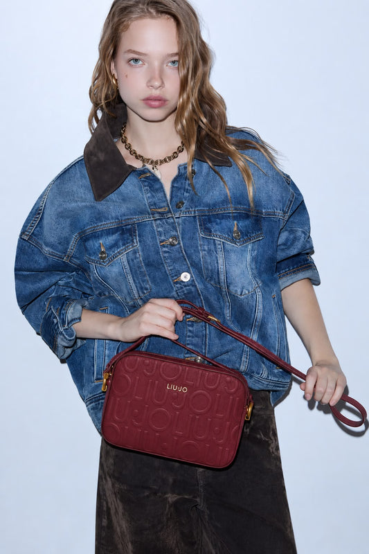 Borsa a tracolla media con logo Liu Jo