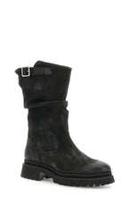 Carica l'immagine nel visualizzatore di Gallery, tronchetti a tubo in nabuk con pieghe nero