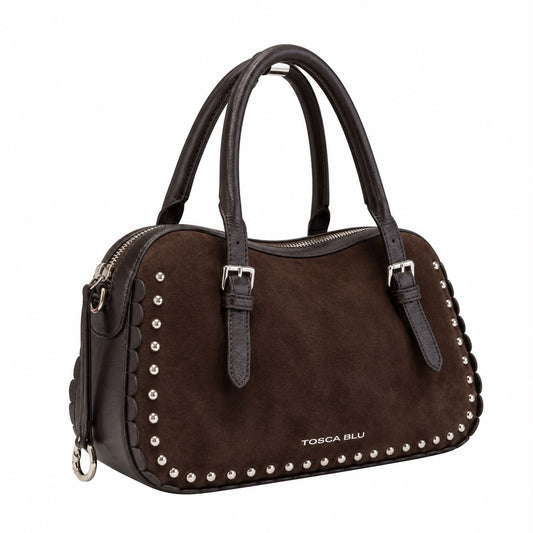 ToscaBlu Bauletto Gilda in suede con micro borchie colore testa di moro