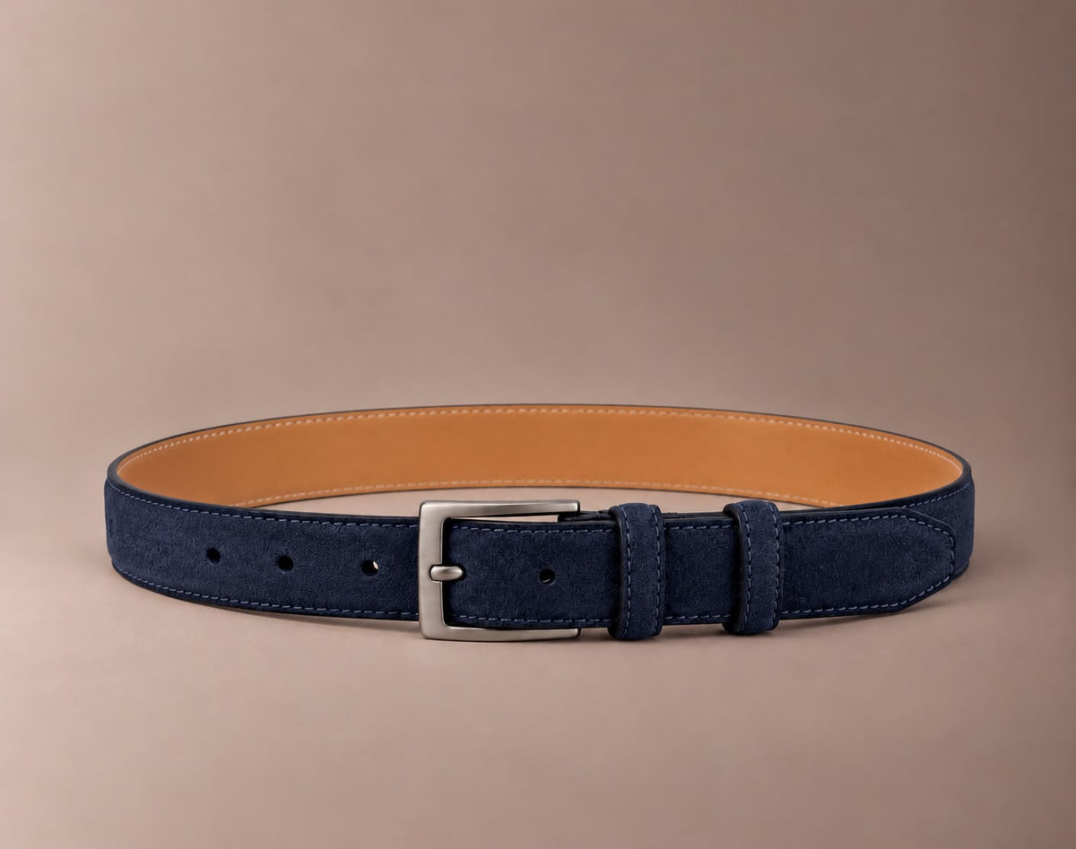 Cintura Uomo in Vera Pelle 100% Made in Italy – Il Kuoio 2650Blu