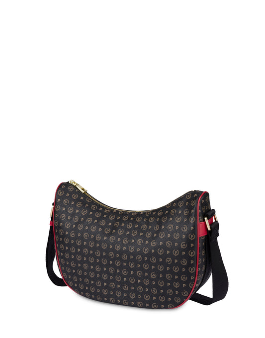 Pollini Linea Heritage Hobo Bag Heritage Pvc Nero/lacca