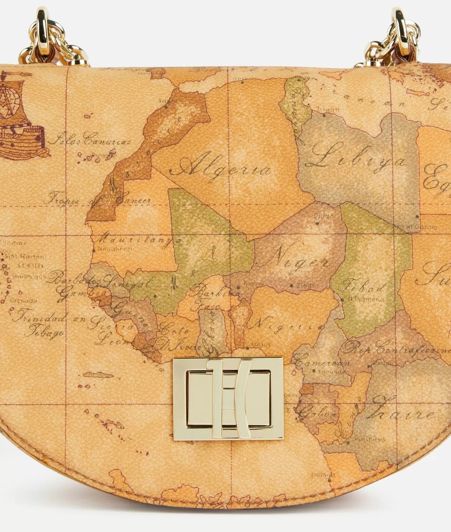 Art.C E049 6000 Tracollina tonda in tessuto stampa Geo Classic Naturale