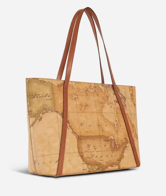 Art.C E011 6000 Geo Classic Shopping bag con borchiette grande