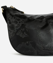 Carica l&#39;immagine nel visualizzatore di Gallery, Art.c S007 6900 Geo Soft Black tracolla a mezzaluna media
