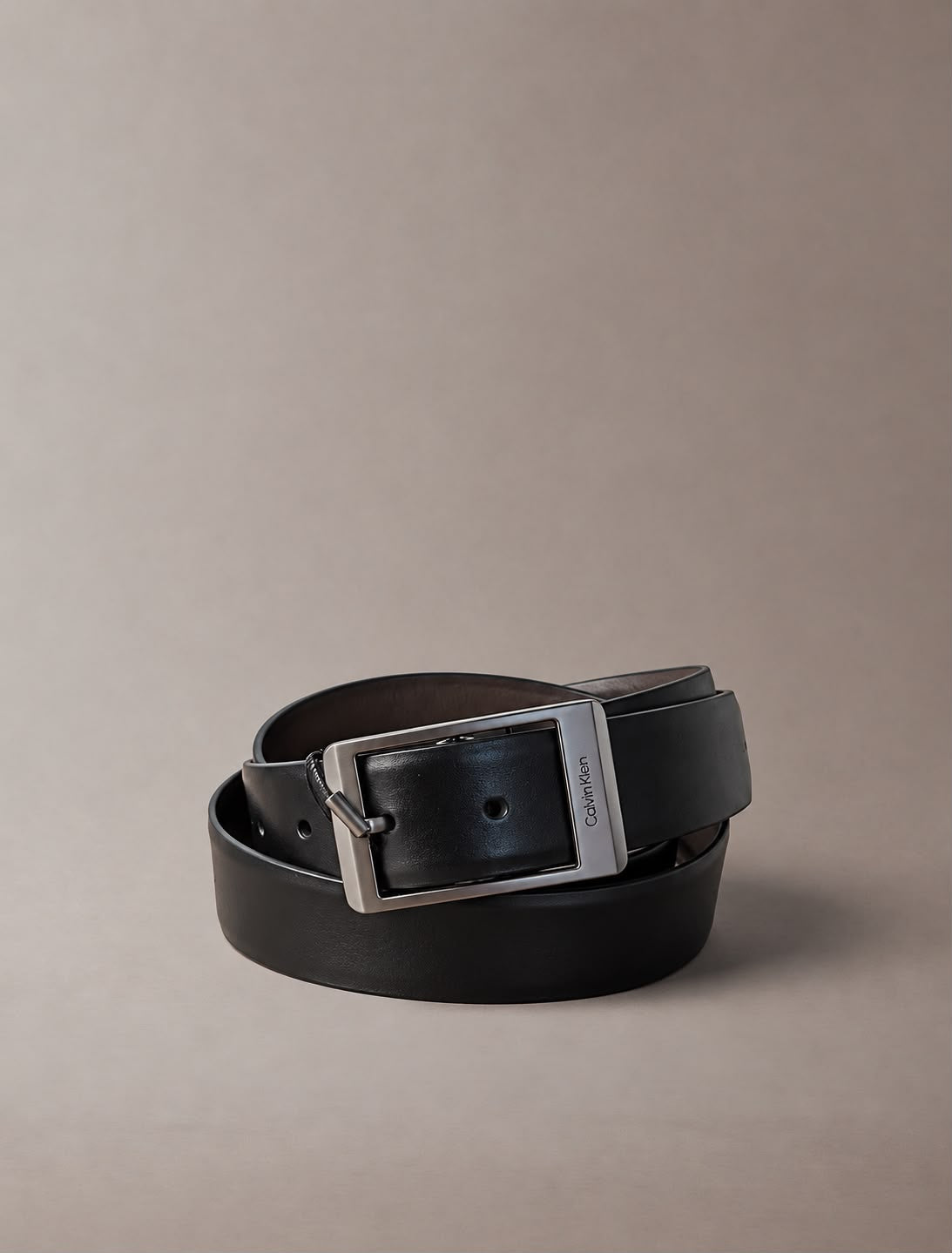 Cintura in pelle double-face Calvin Klein Nero-Moro