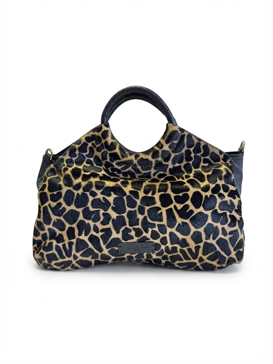 Borsa media a mano in pelle con inserti in cavallino CAV26501 Pelletteria Veneta