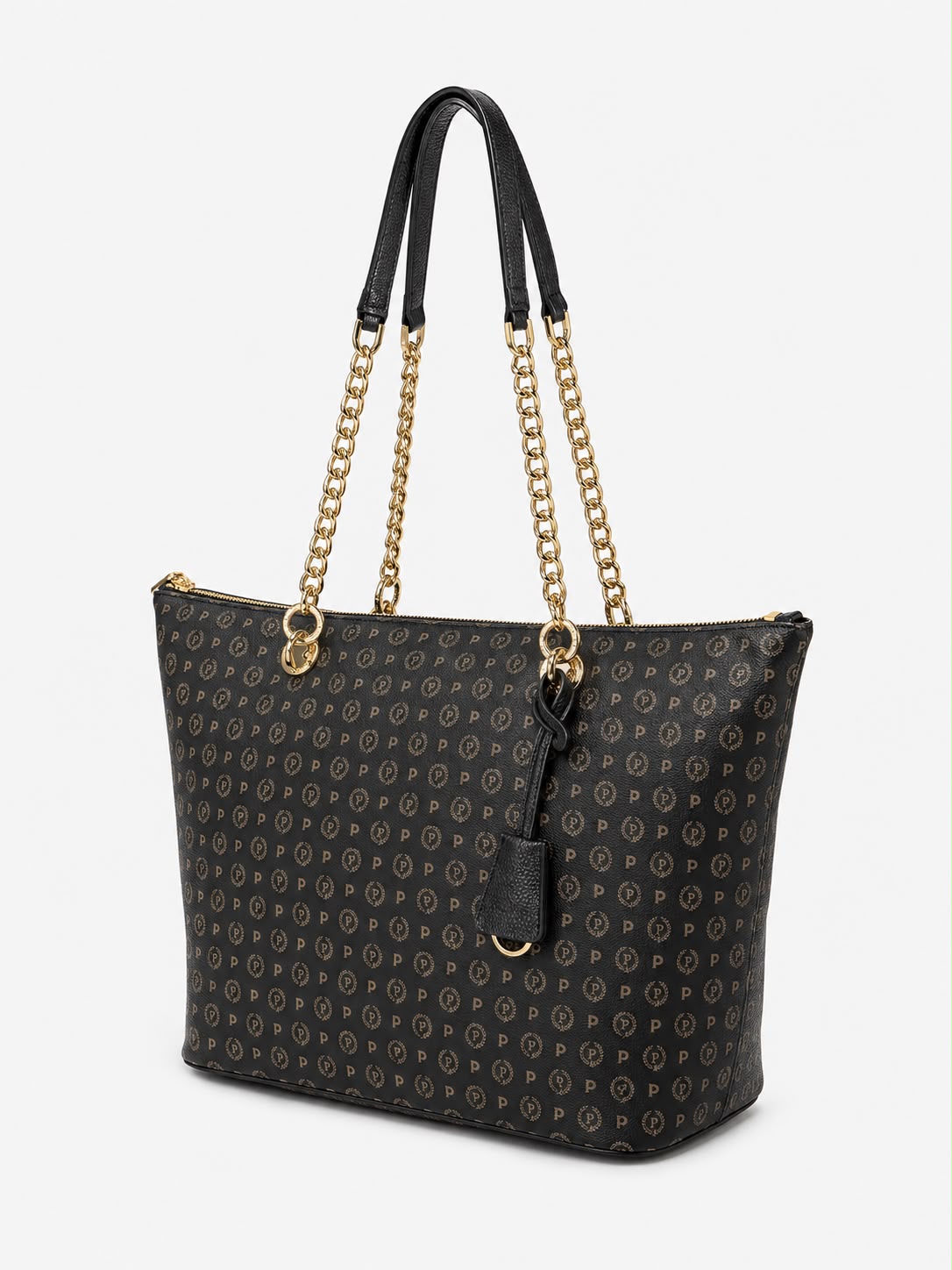 Pollini Linea Heritage Shopping Bag Heritage Logo Classic Nero/Nero