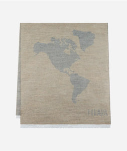 Stola Geo Pieno in misto modal e lana 80x180 Greige Alviero Martini