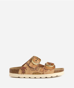 Sandali doppia fascia in eco nappa Geo Classic