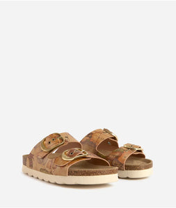 Sandali doppia fascia in eco nappa Geo Classic