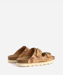 Sandali doppia fascia in eco nappa Geo Classic