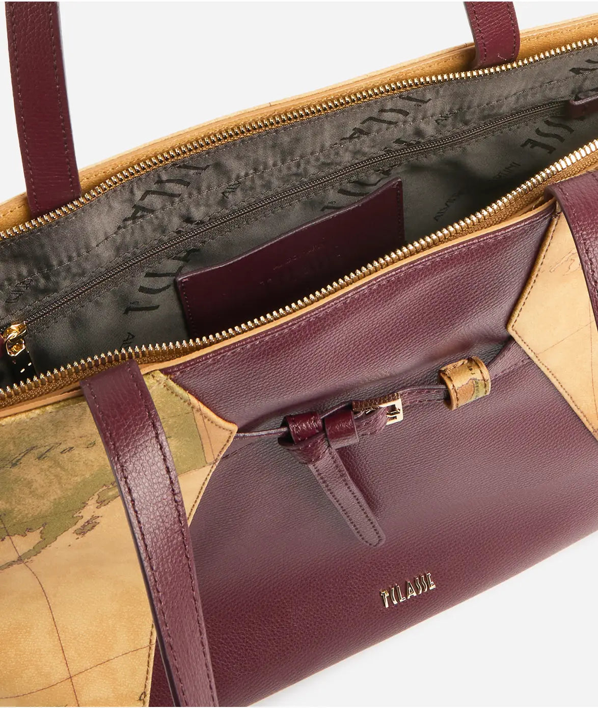 Geo Saloon borsa shopping Burgundy Alviero Martini