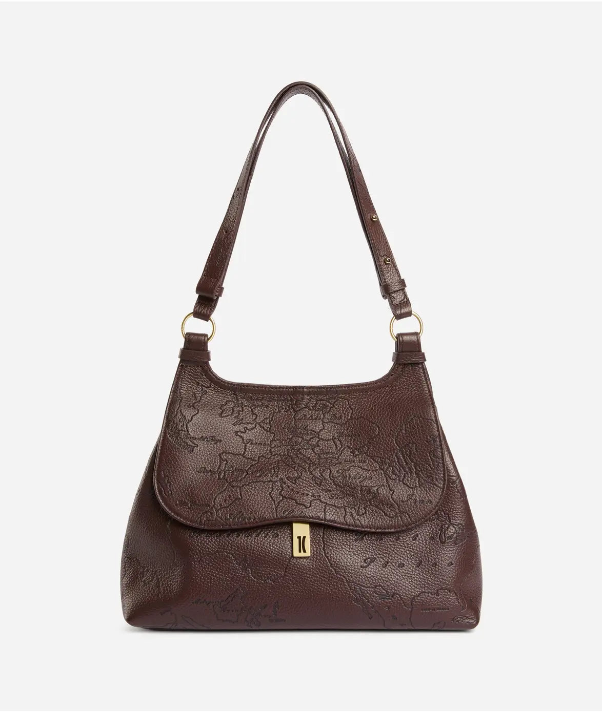Antique Geo Leather borsa sottospalla Cioccolato Alviero Martini