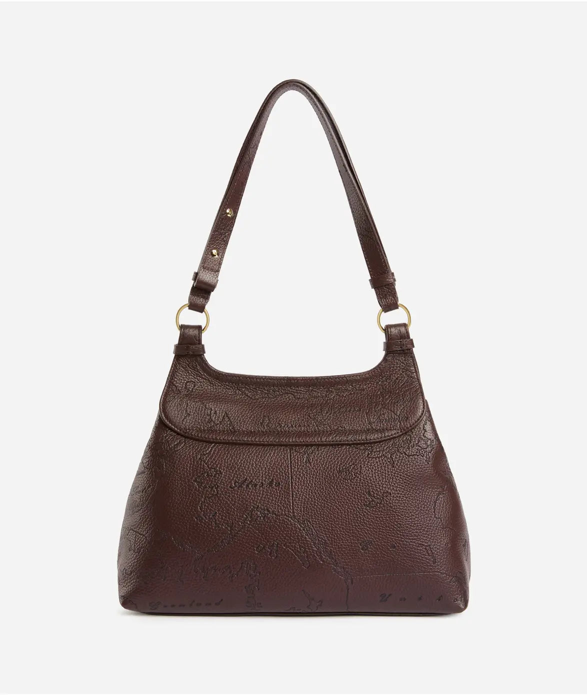 Antique Geo Leather borsa sottospalla Cioccolato Alviero Martini