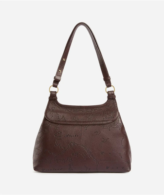Antique Geo Leather borsa sottospalla Cioccolato Alviero Martini