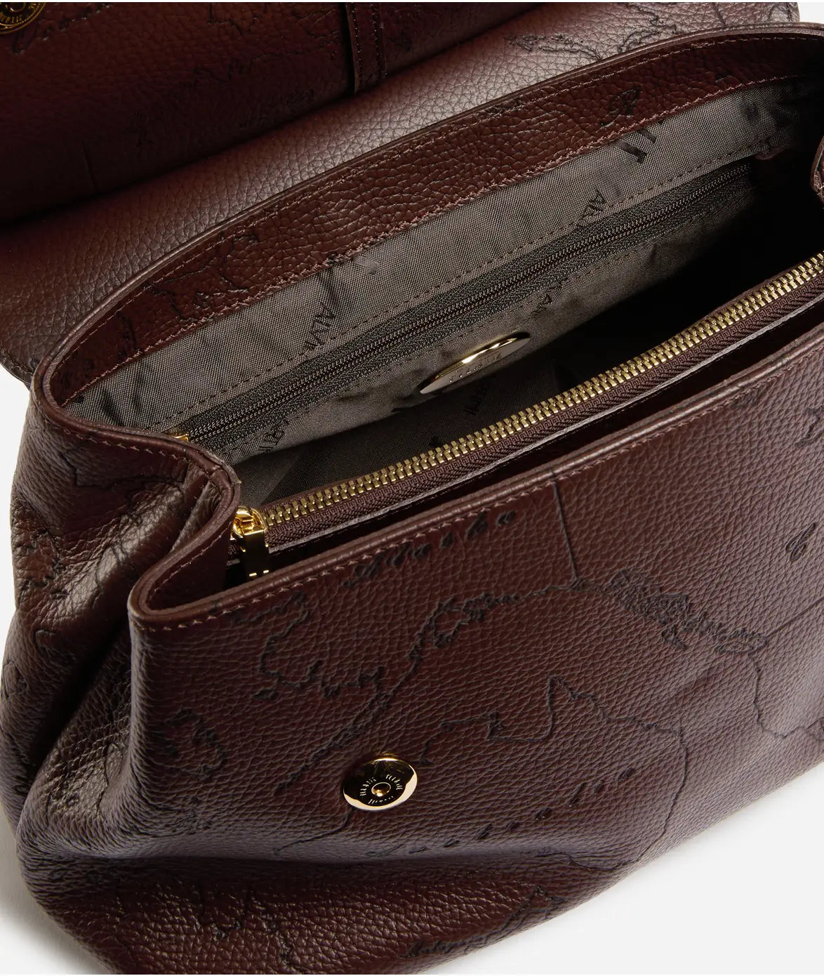 Antique Geo Leather borsa sottospalla Cioccolato Alviero Martini