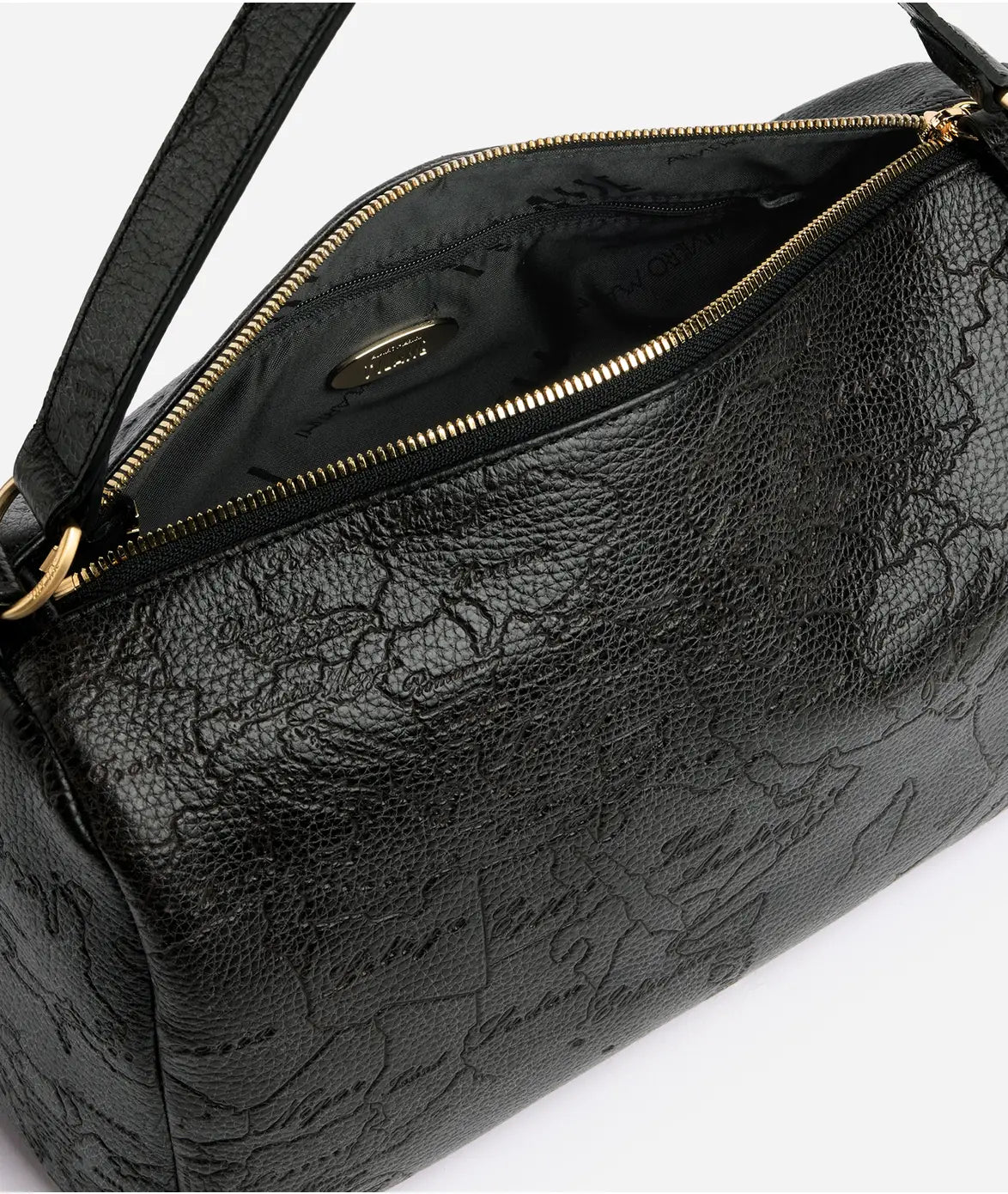 Antique Geo Leather bauletto Nero Alviero Martini