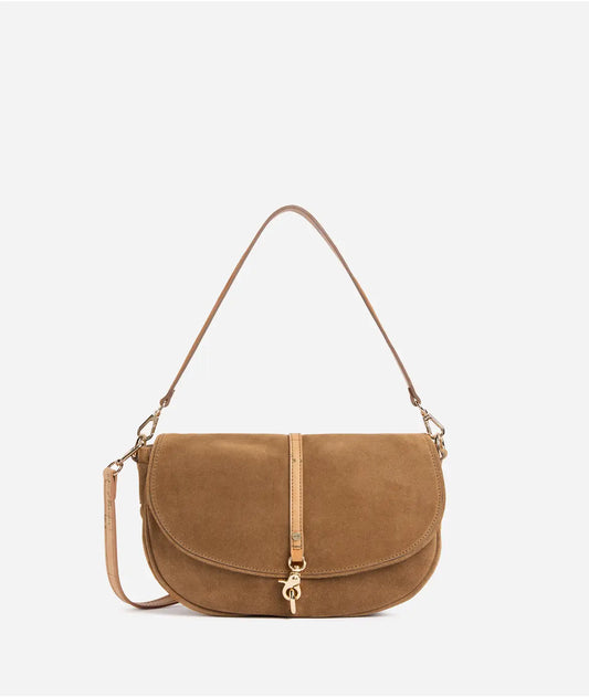 Savage Leather tracolla con patta Terra di Siena Alviero Martini